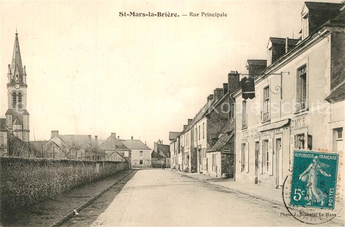 Saint-Mars-la-Briere Rue Principale Eglise