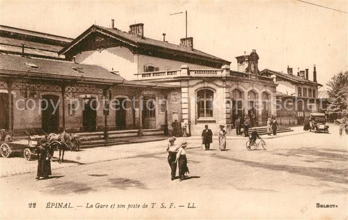 Epinal Vosges La Gare et son poste de T. S. F.