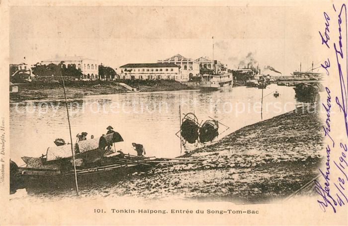 Haipong Tonkin Entrée du Song Tom Bac