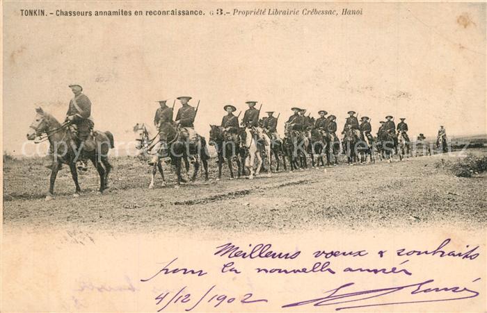 Tonkin Chasseurs annamites en reconnaissance