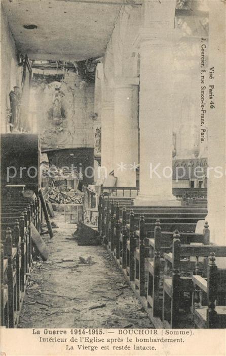 Bouchoir Eglise Interieur Kriegsschaeden