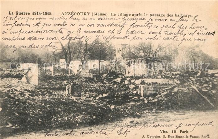 Angecourt Village apres le passage des barbares