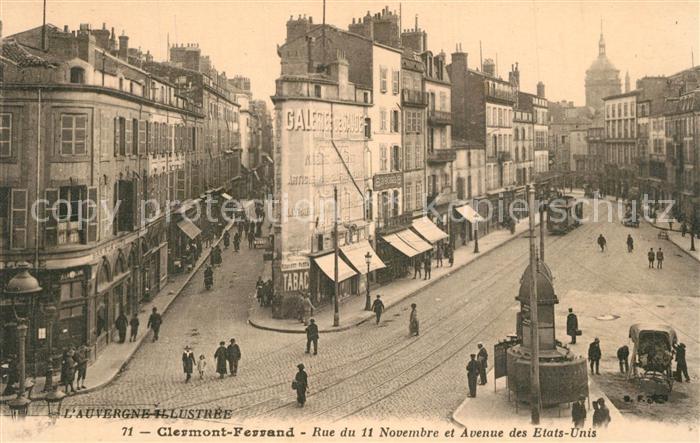 Clermont Ferrand Puy de Dome Rue du 11 Novembre Avenue des Etats Unis