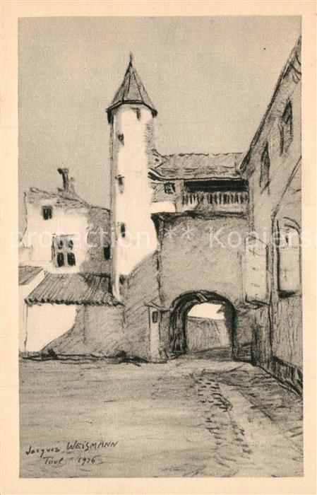 Toul 54 Kuenstlerkarte Weismann Stadttor