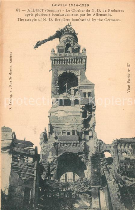 Albert Somme Kriegsruine Kirche 1. Weltkrieg