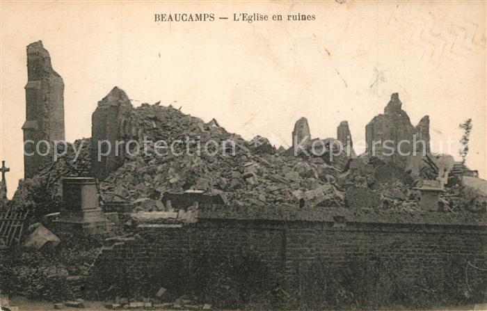 Beaucamps-Ligny Eglise en ruines