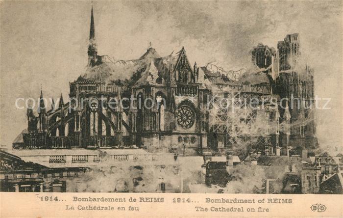 Reims Champagne Ardenne Cathedrale Bombardement