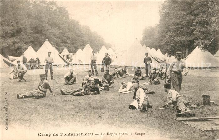 Camp de Fontainebleau Le Repos apres la Soupe