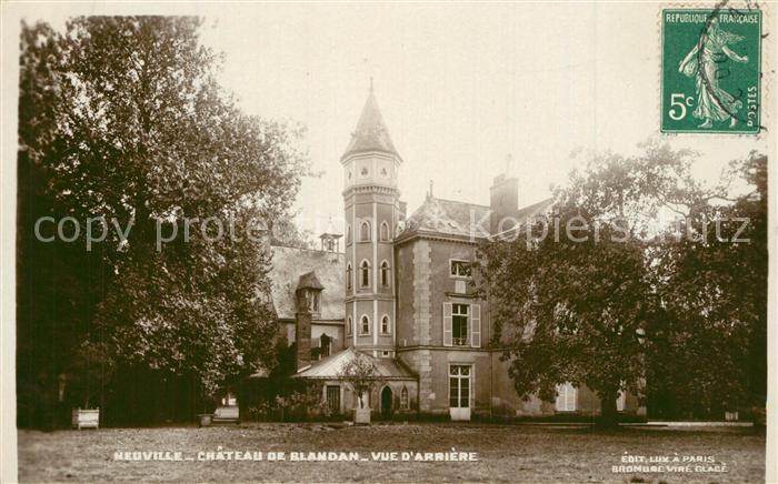 Neuville-sur-Sarthe Chateau de Blandan Vue d Arriere