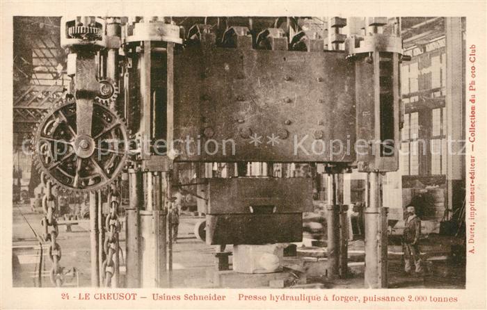 Le Creusot Saone-et-Loire Usines Schneider Presse hydraulique