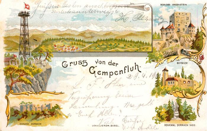 Gempenfluh Schloss Angenstein Schloss Dornach Denkmal Dornach 1499 Birseck