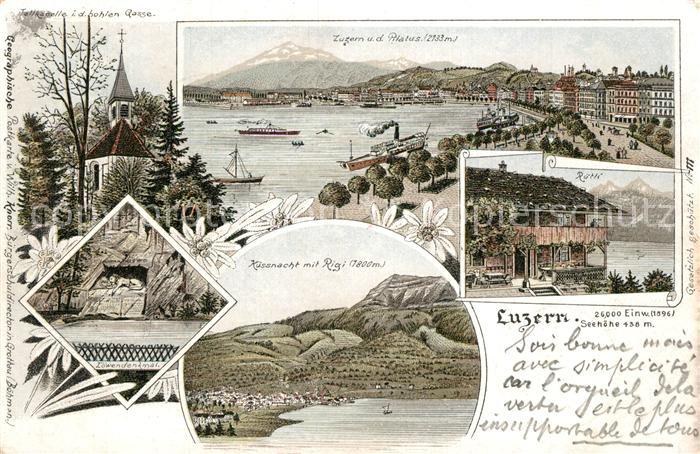 Luzern LU Pilatus Tellkapelle Loewendenkmal Kuessnacht Rigi