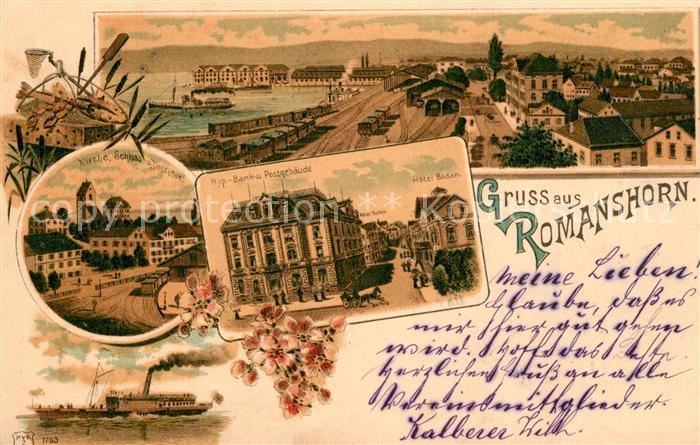 Romanshorn TG Hypo Bank Postgebaeude Kirche Schloss