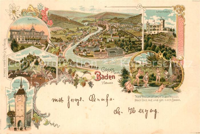 Baden AG Casino Schartenfels Schloss Stadtturm Panorama