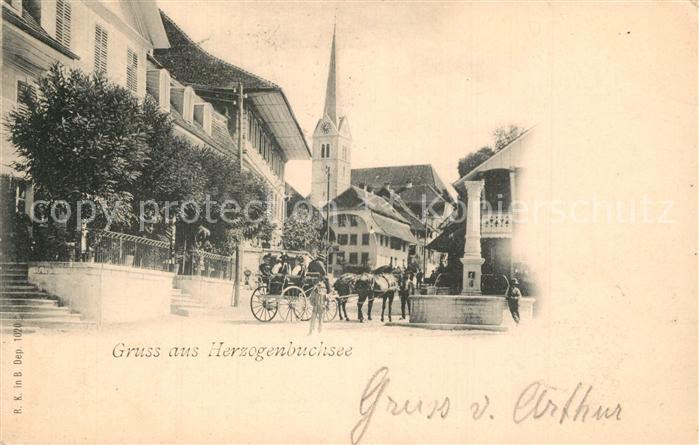 Herzogenbuchsee Ortsansicht Kirche Kutsche