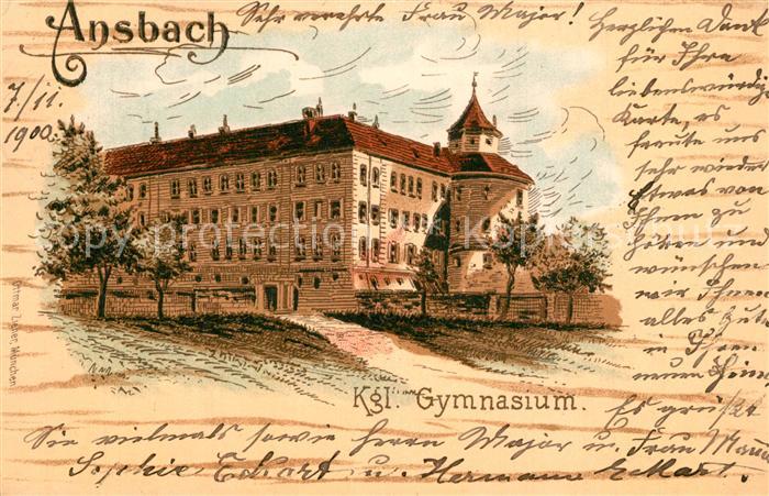 Ansbach Mittelfranken Koenigliches Gymnasium
