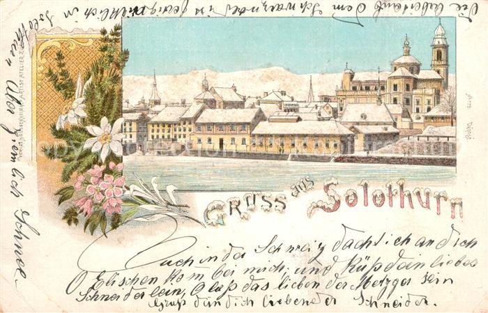 Solothurn Panorama Glitter Winterlitho