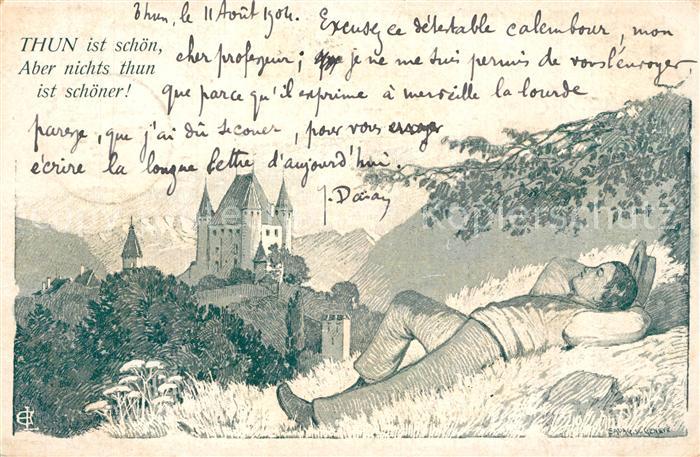 Thun BE Schloss Thun ist schoen aber nichts thun ist schoener