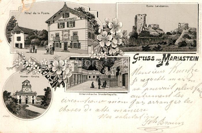 Mariastein SO Hotel de la Poste Ruine Landskron Klosterkirche Gnadenkapele