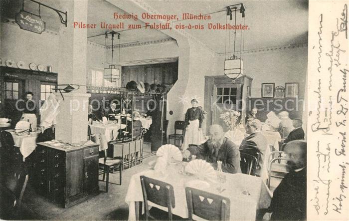 Muenchen Pilsner Urquell zum Falstaff Hedwig Obermayer