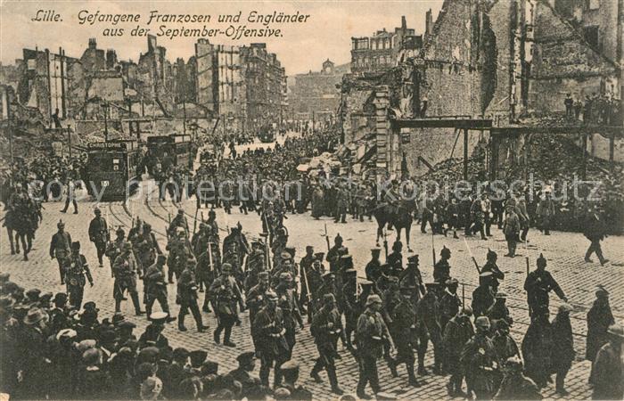 Lille Nord Gefangene Franzosen und Engländer Septe