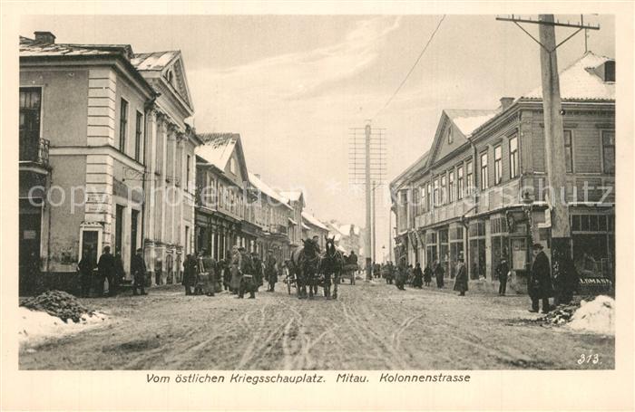 Mitau Kreigsschauplatz Kolonnenstrasse