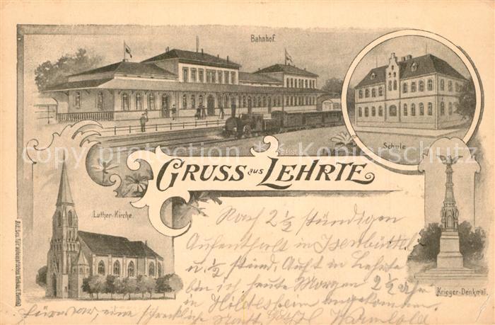 Lehrte Hannover Bahnhof Schule Lutherische Kirche Kriegerdenkmal