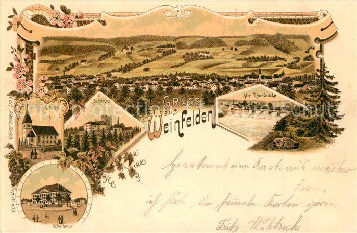 Weinfelden Schulhaus Kirche Schloss Panorama