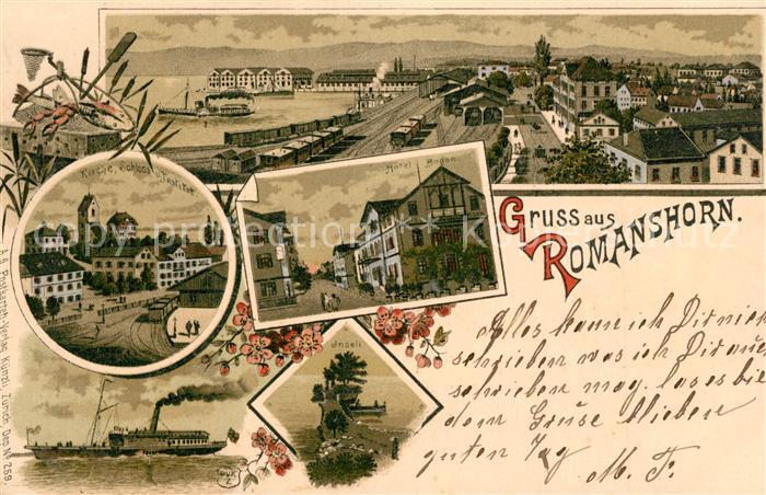 Romanshorn TG Schloss Kirche Institut Panorama Hotel Bodan Inseli