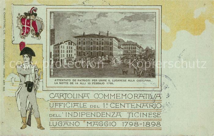 Lugano TI Cartolina Commemorativa Ufficiale