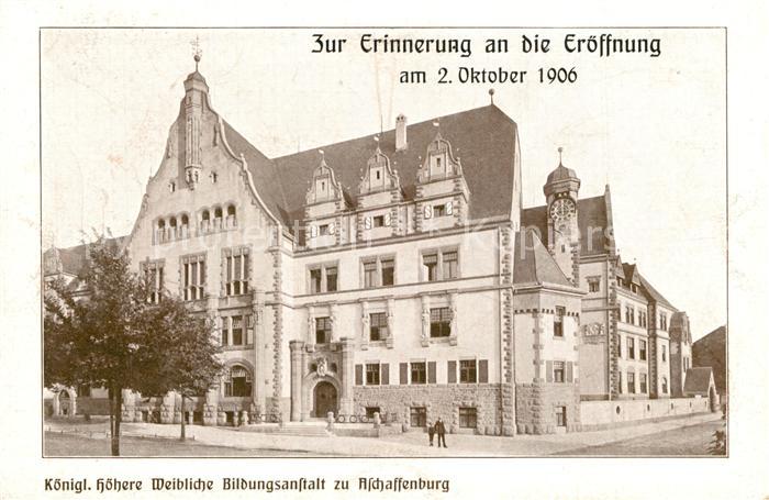 Aschaffenburg Main Koeniglich hoehere weibliche Bildungsanstalt Erinnerung Eroef
