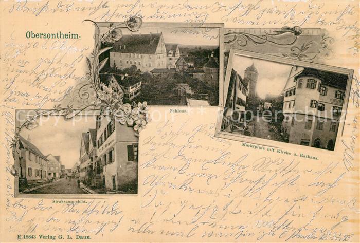 Obersontheim Schloss Marktplatz Kirche Rathaus Strassenansicht
