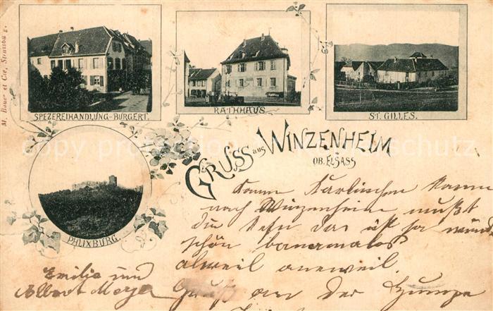 Winzenheim Wintzenheim Elsass Rathaus Spezereihandlung Saint Gilles B