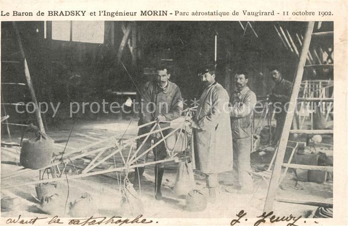 Paris le Baron de Bradsky Ingenieur Morin Parc aerostatique de Vaugirard