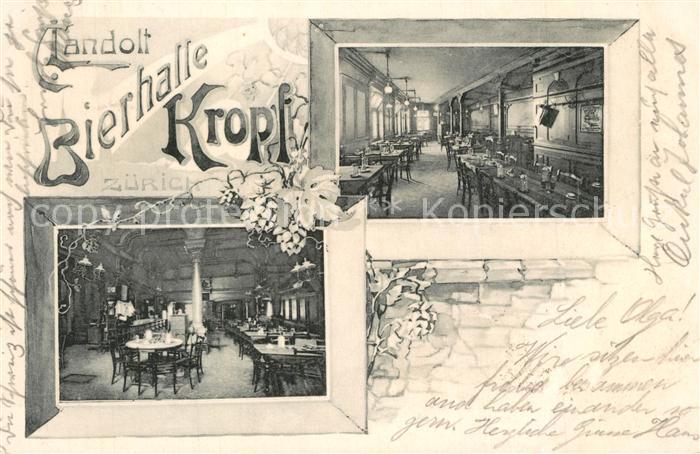 Zuerich ZH Landolt Bierhalle Kropf