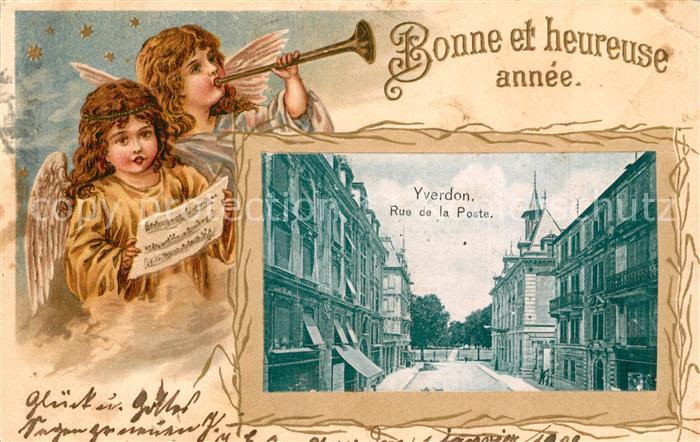Yverdon VD Rue de la Poste Weihnachtsgruesse