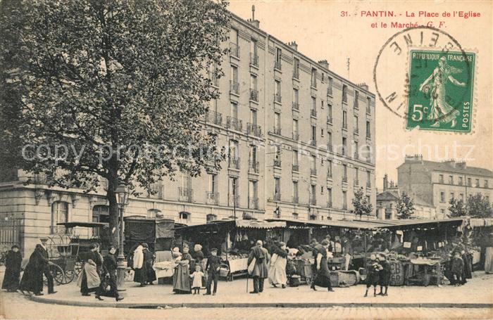 Pantin La Place de l'Eglise Marche