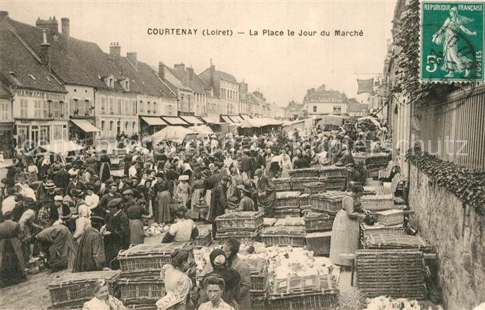 Courtenay Loiret La Place le Jour du Marche