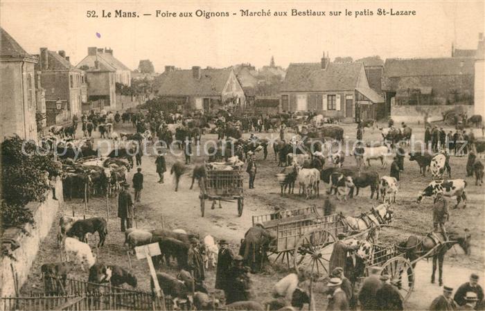 Le Mans Sarthe Foire aux Oignons Marche aux Bestiaux sur le petis Saint Lazare