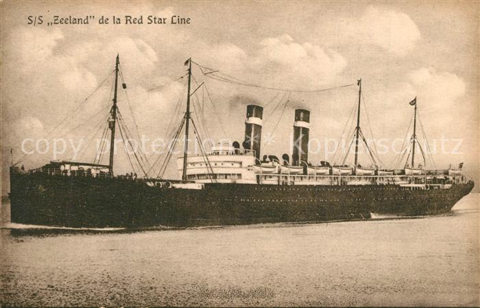 Dampfer Oceanliner S/S Zeeland Red Star Line