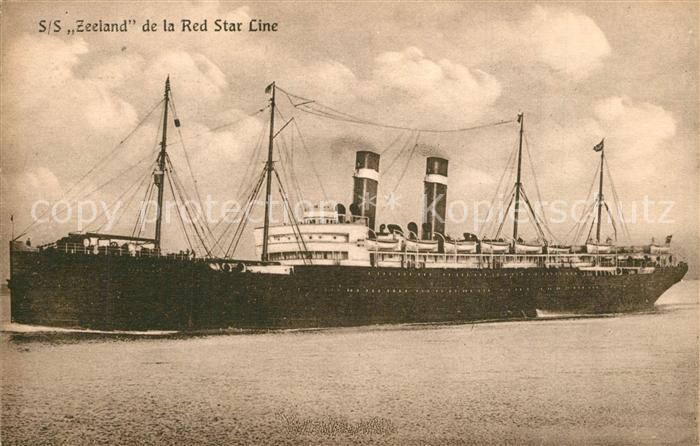 Dampfer Oceanliner S/S Zeeland Red Star Line