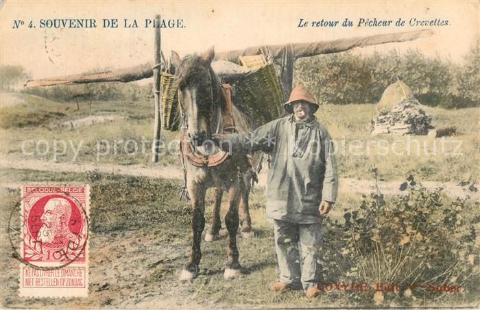 Fischerei Pecheur de Crevettes Pferd