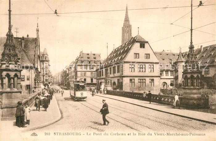 Strassenbahn Strasbourg Pont du Corbeau Rue du Vieux-Marche-aux-Poissons