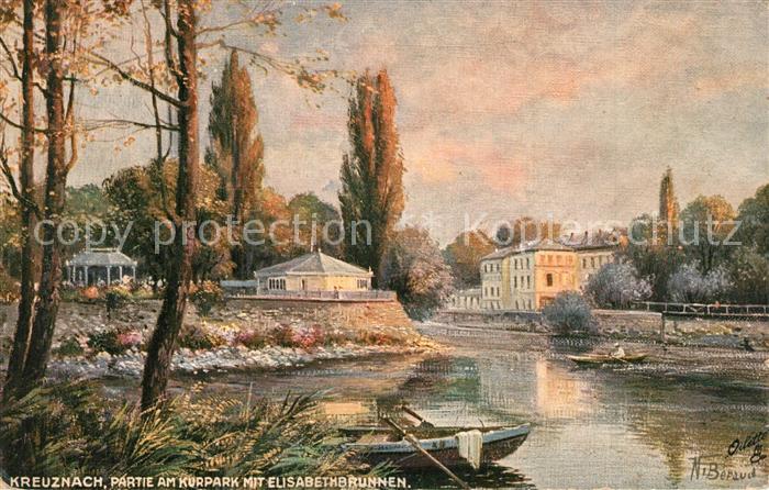 Verlag Tucks Oilette Nr. 2004 Kreuznach Kurpark Elisabethbrunnen