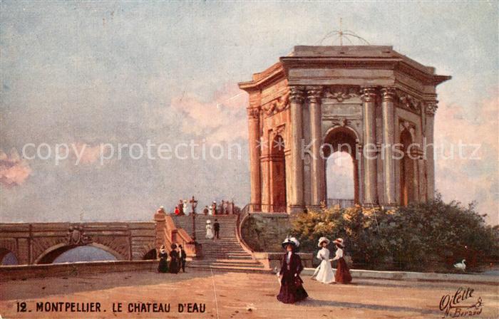 Verlag Tucks Oilette Nr. Montpellier Chateau d_Eau N. Beraud