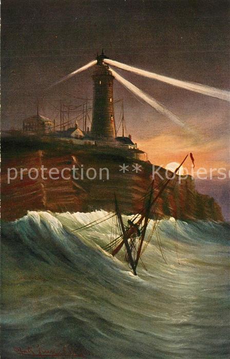 Leuchtturm Lighthouse Helgoland K?nstlerkarte