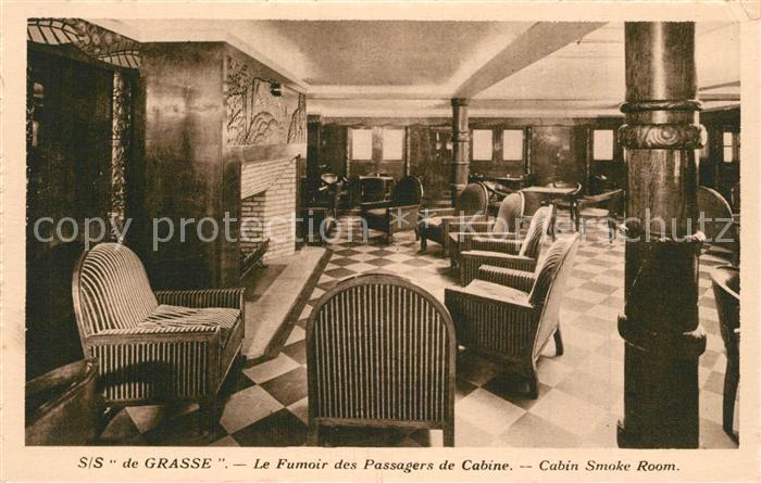 Dampfer Oceanliner S/S de Grasse Fumoir des Passagers