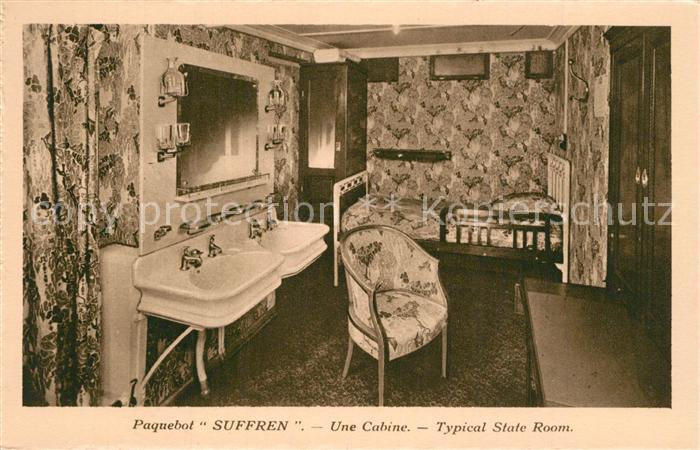 Dampfer Oceanliner Paquebot Suffren Cabine