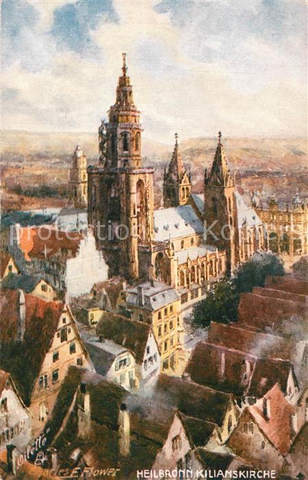 Verlag Tucks Oilette Nr. 700 Heilbronn Kilianskirche Charles E. Flower