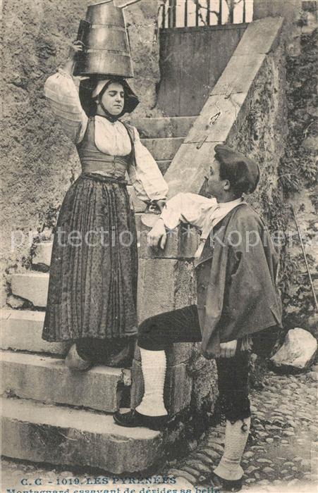 Trachten Frankreich Montagnard Wassertr?gerin Pyrenees